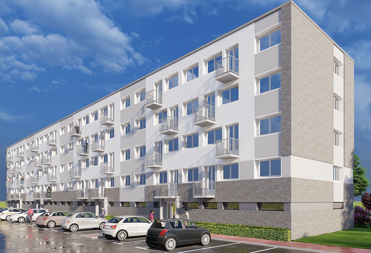 Les perspectives des bâtiments de la résidence maréchal Leclerc après la rénovation